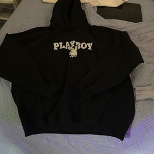 BLACK PLAYBOY OVERSIZED HOODIE SIZE XL